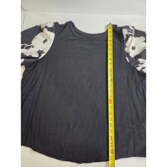 Chico’s Black/White Balloon 3/4 Sleeve XXL/4 Casual Top - Picture 3 of 7